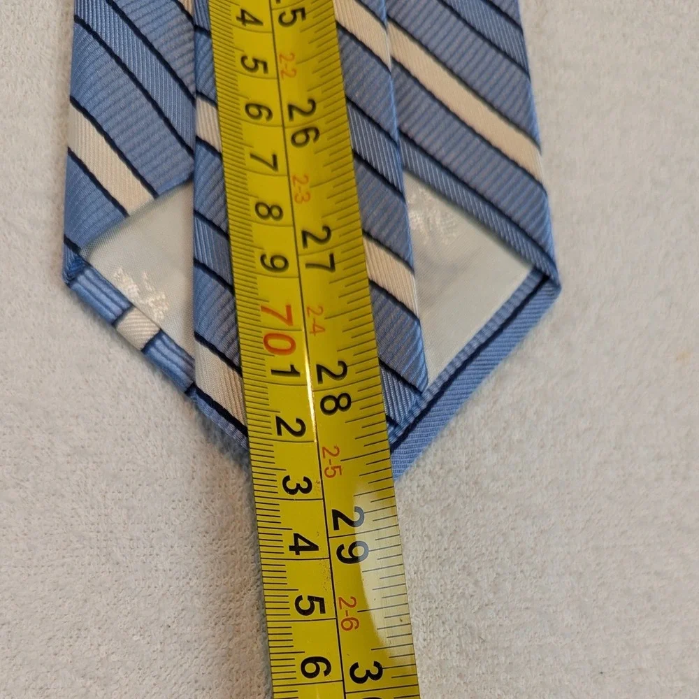 Brooks Brothers 346 Striped Silk Necktie Blue Cream Black Mens‎ Business Formal